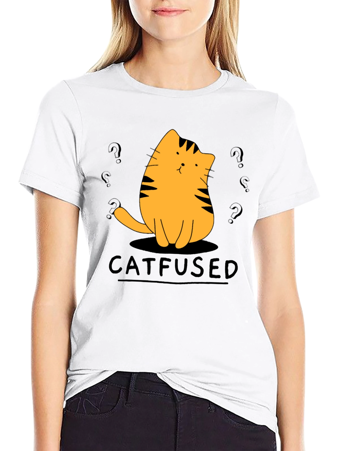 Catfused Graphic T-Shirt - Confused Cat Tee