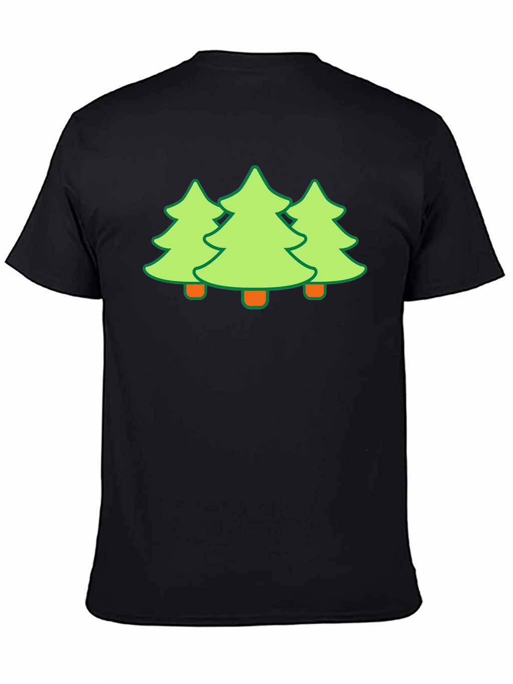 Festive Trees Black T-Shirt - Holiday Fun