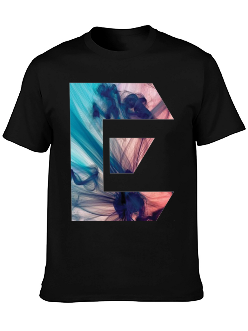 Abstract E-Graphic Black T-Shirt