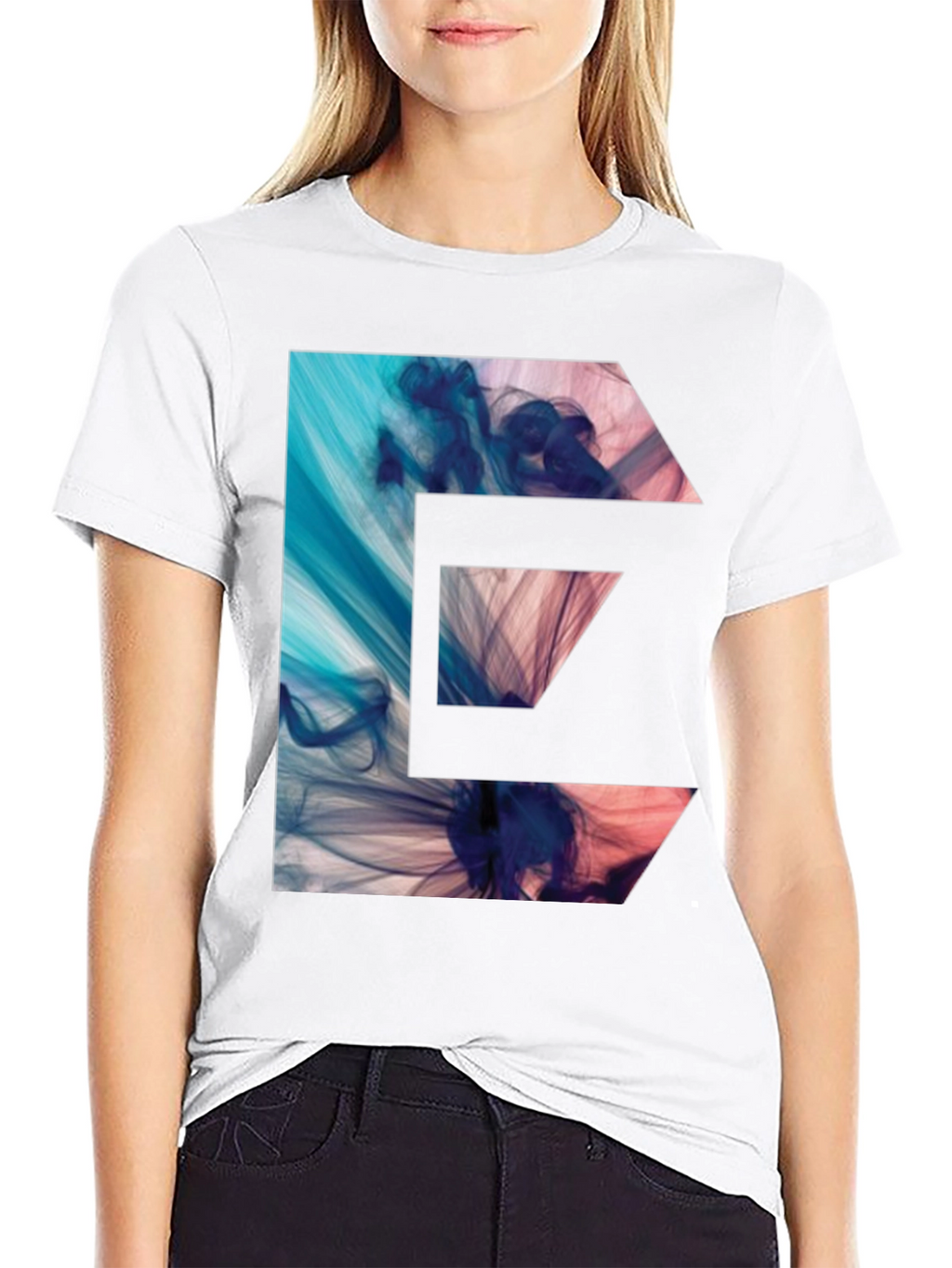 Abstract E-Graphic Black T-Shirt