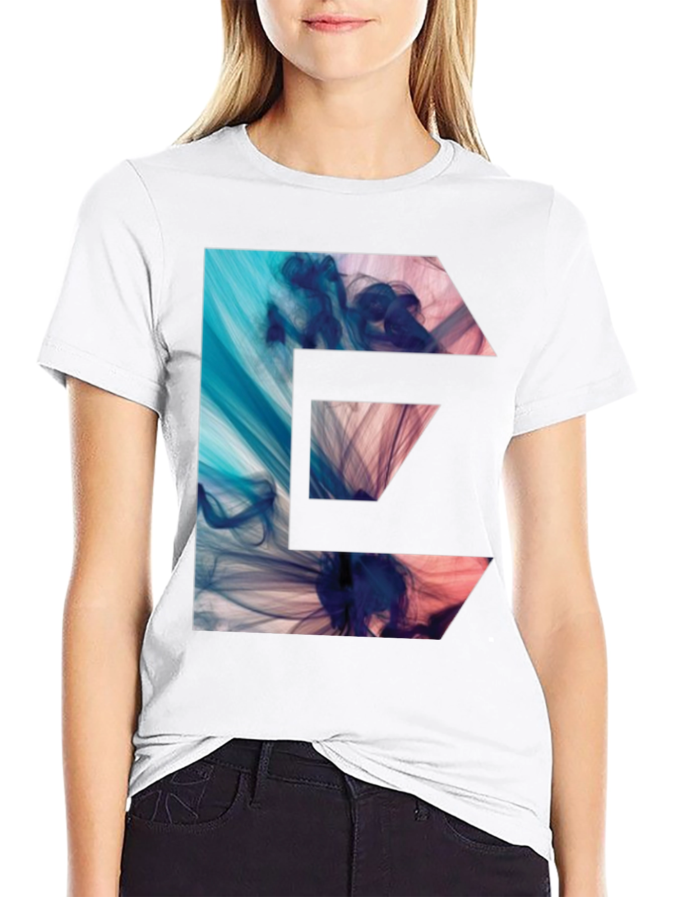 Abstract E-Graphic Black T-Shirt
