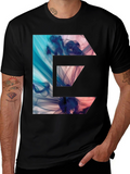 Abstract E-Graphic Black T-Shirt