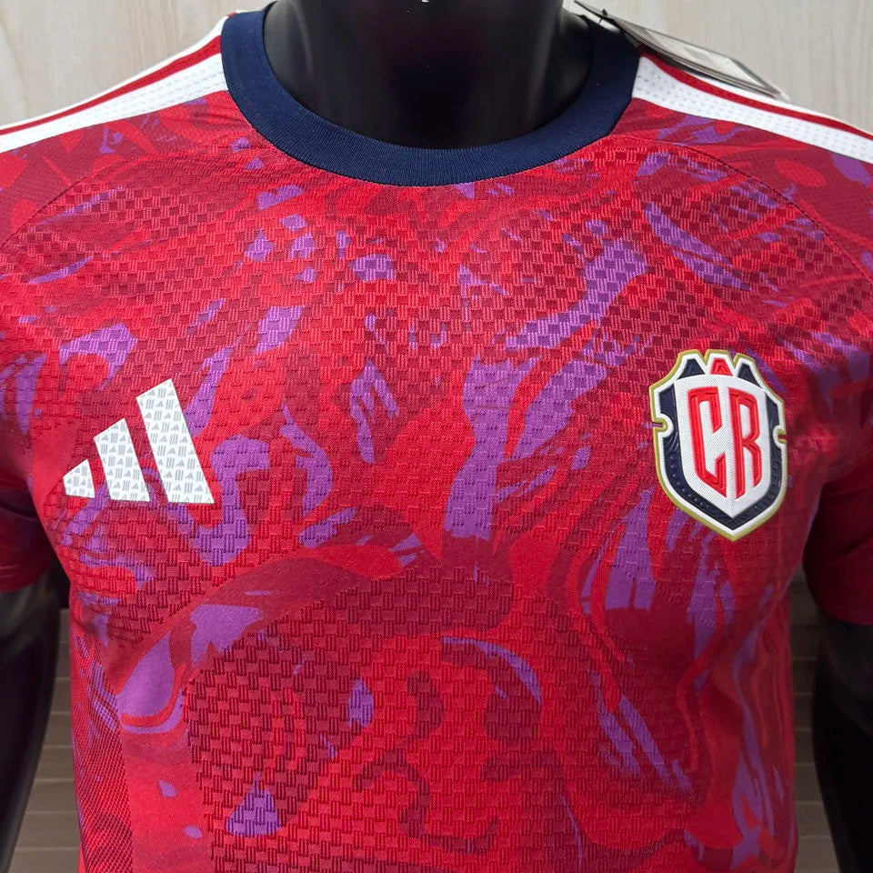 2026/27 Costa Rica Home Red Player Version Soccer Jersey Detail 1