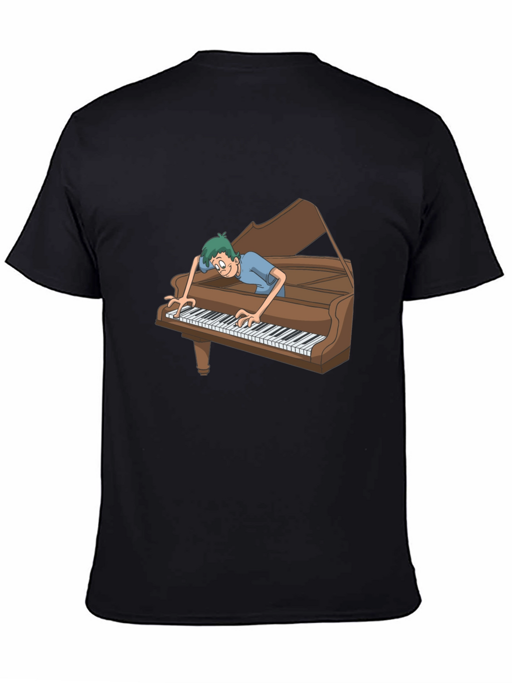 Funny Cartoon Piano Player Graphic Tee