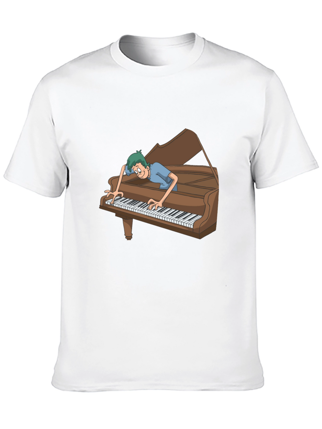 Funny Cartoon Piano Player Graphic Tee