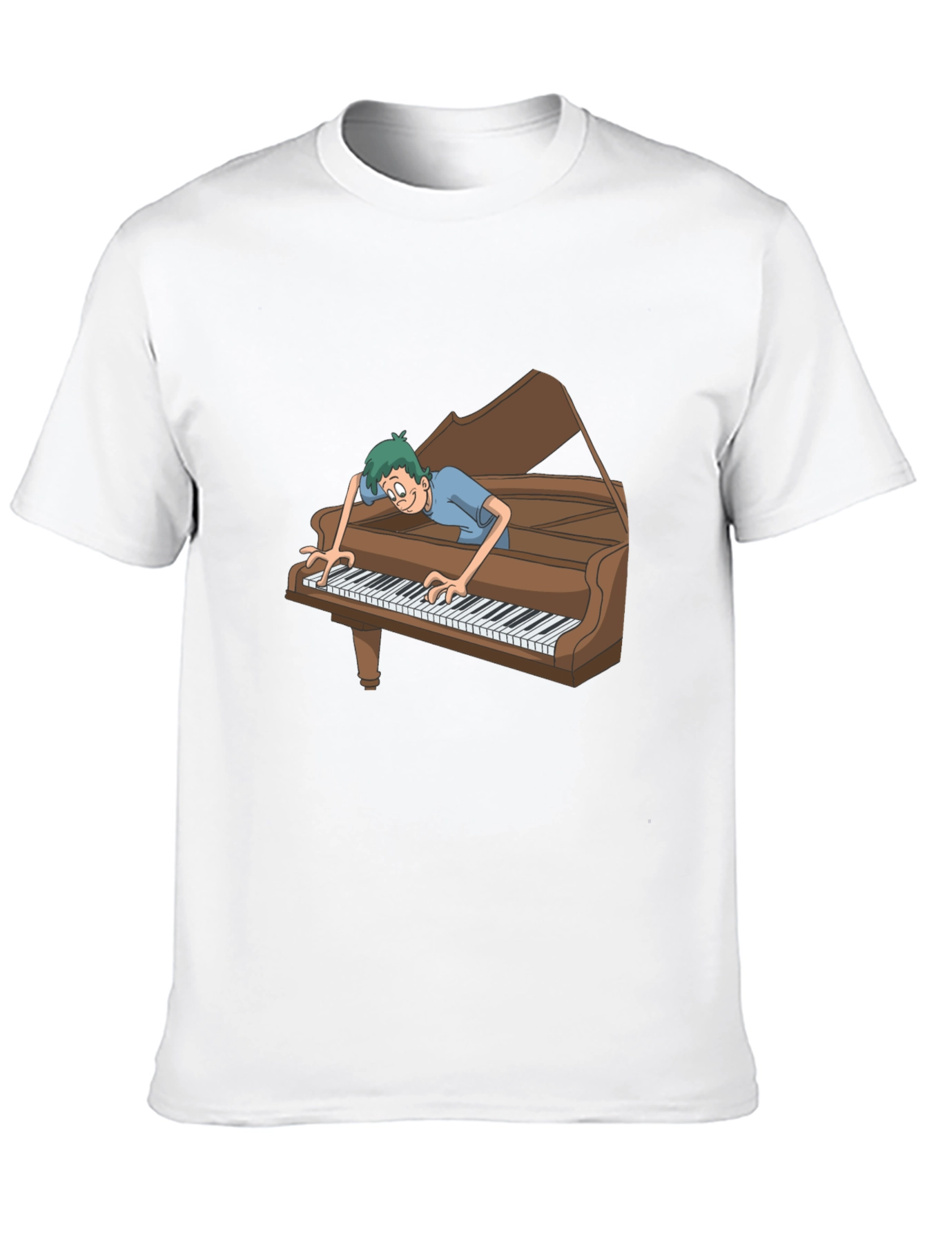 Funny Cartoon Piano Player Graphic Tee
