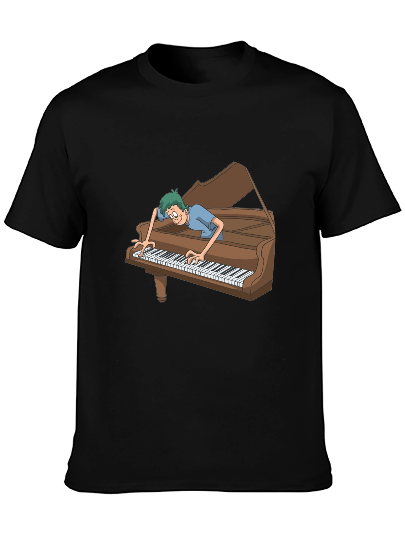 Funny Cartoon Piano Player Graphic Tee