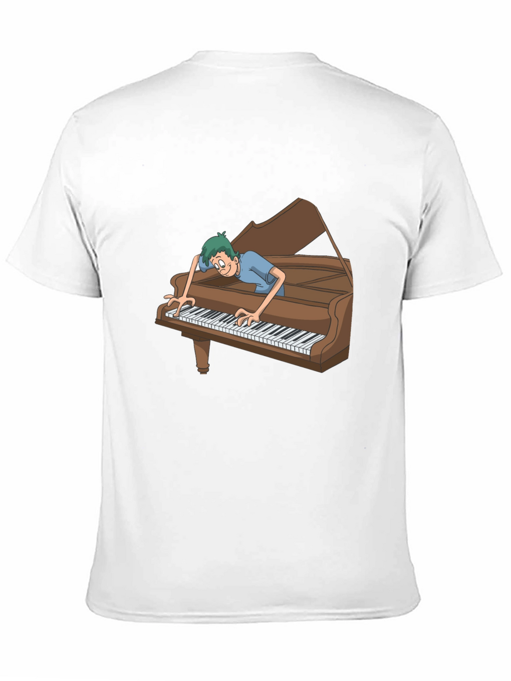 Funny Cartoon Piano Player Graphic Tee