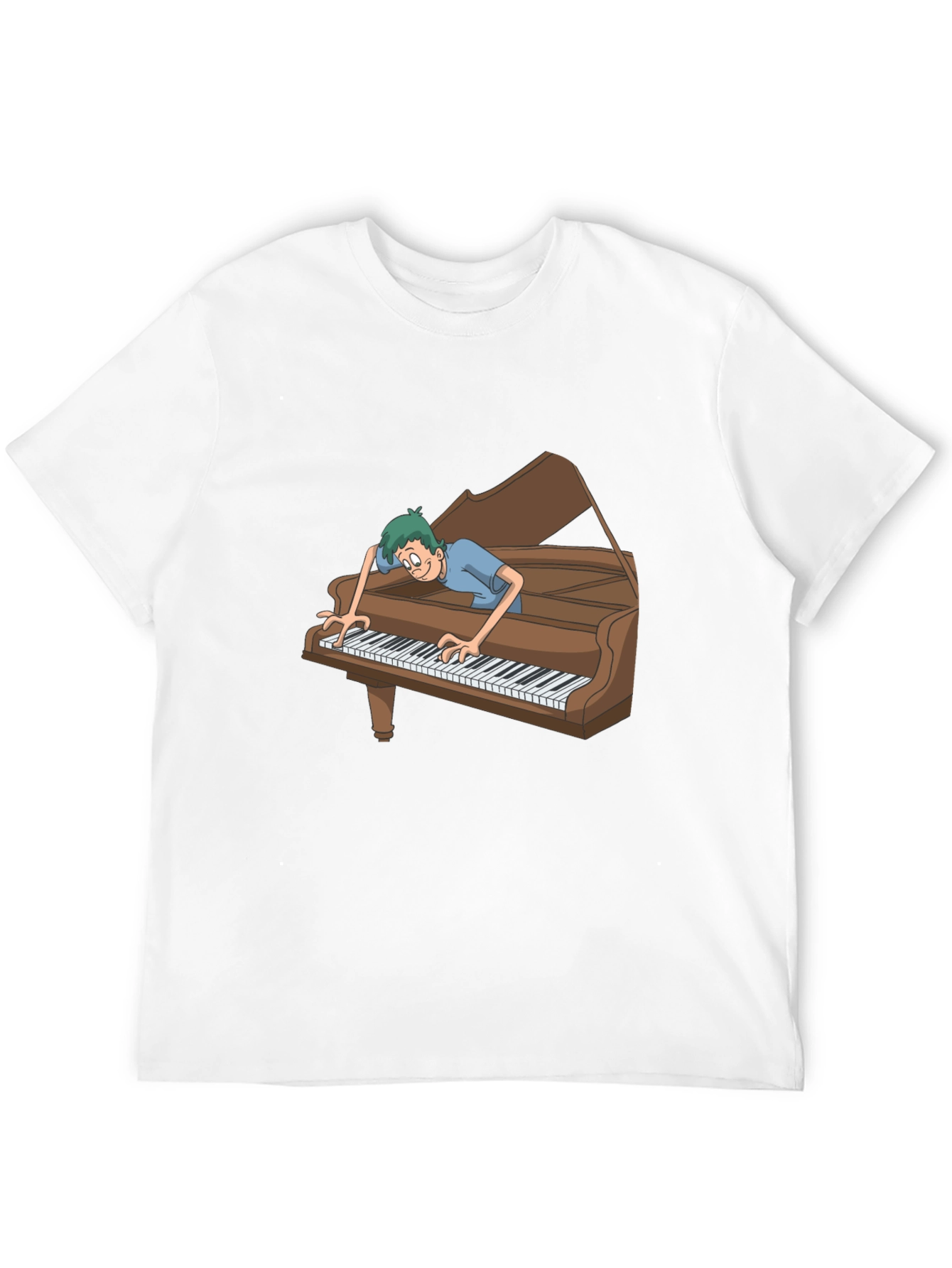Funny Cartoon Piano Player Graphic Tee