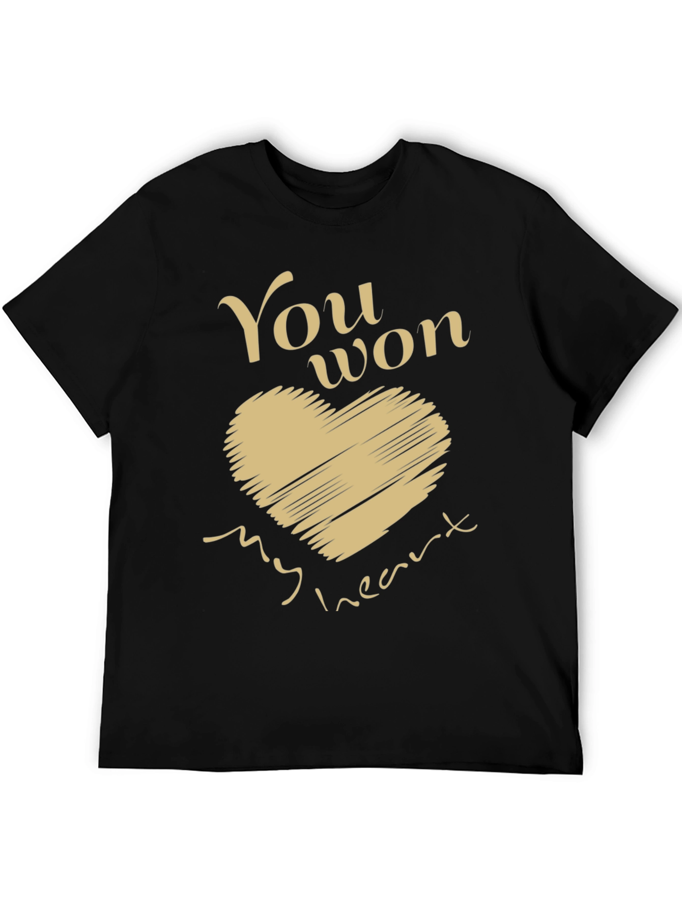 You Won My Heart Graphic Tee - Mens Black T-Shirt