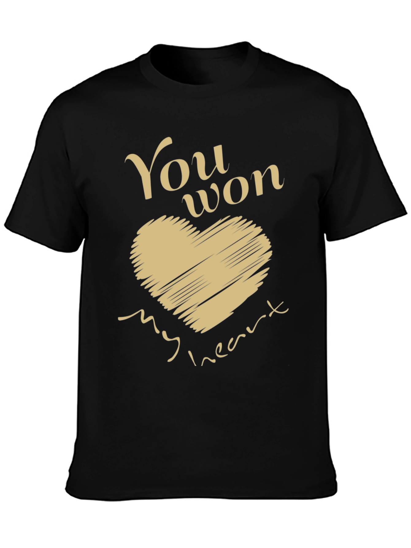 You Won My Heart Graphic Tee - Mens Black T-Shirt