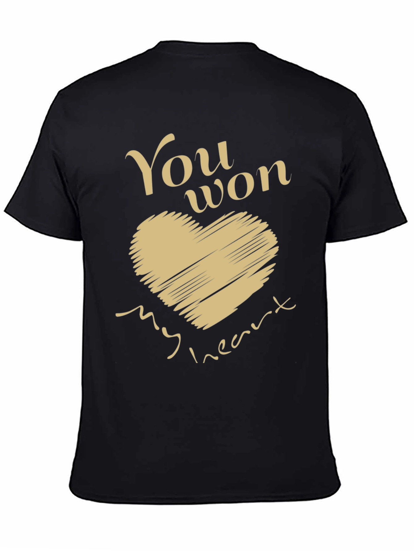 You Won My Heart Graphic Tee - Mens Black T-Shirt