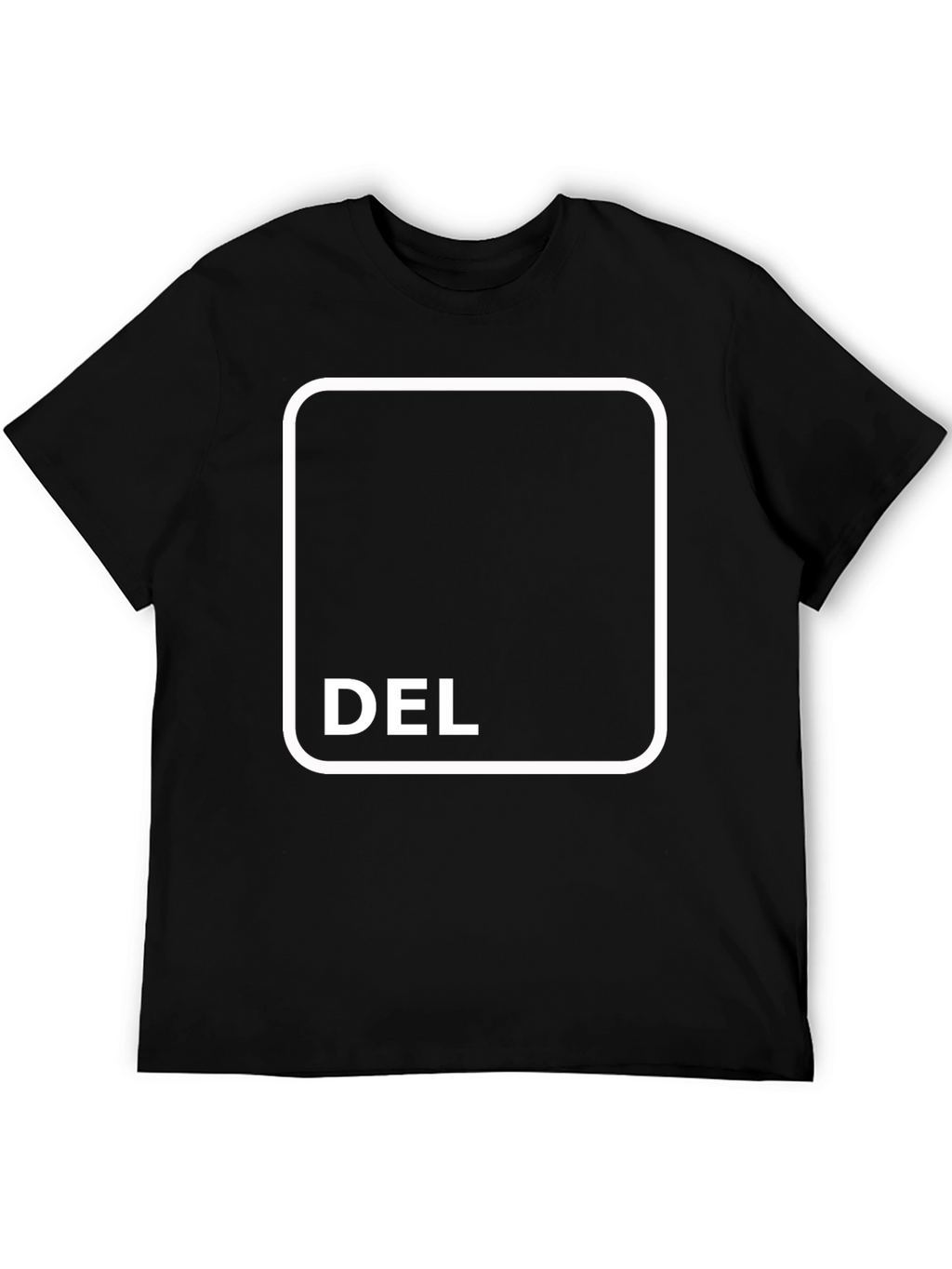 Black T-Shirt with DEL Button Design