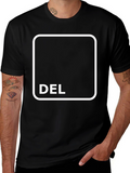 Black T-Shirt with DEL Button Design