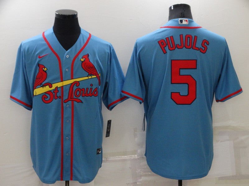 Men's St. Louis Cardinals Albert Pujols #5 Blue Replica Baseball Jerseys