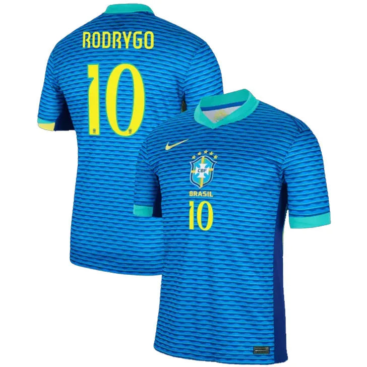 2024/25 Brazil Away Blue Player Version Long Sleeve Jersey Detail 2