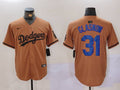 Men's Los Angeles Dodgers Tyler Glasnow #31 Brown Game Player Jerseys