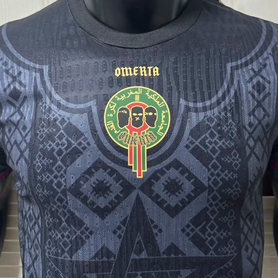2026 Omerta Black Player Version Soccer Jersey Detail 1