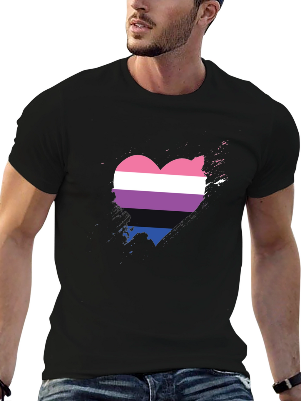 Bisexual Pride Heart T-Shirt - Soft Cotton Tee