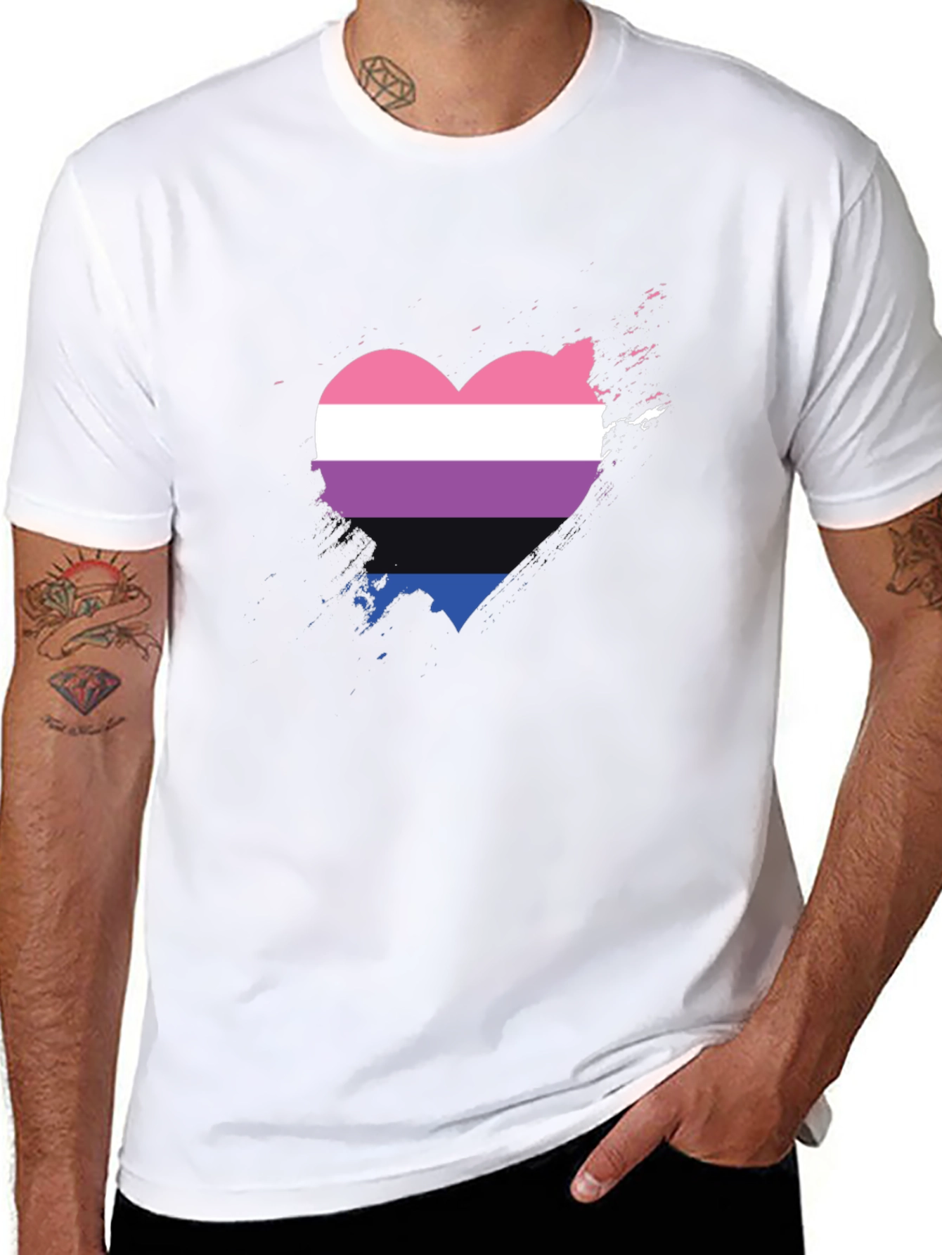 Bisexual Pride Heart T-Shirt - Soft Cotton Tee