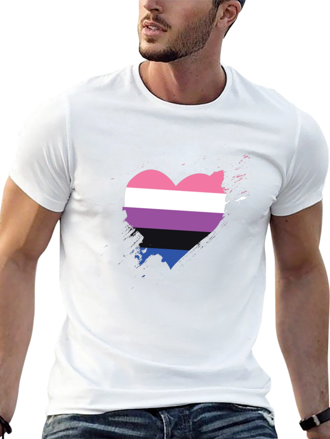 Bisexual Pride Heart T-Shirt - Soft Cotton Tee