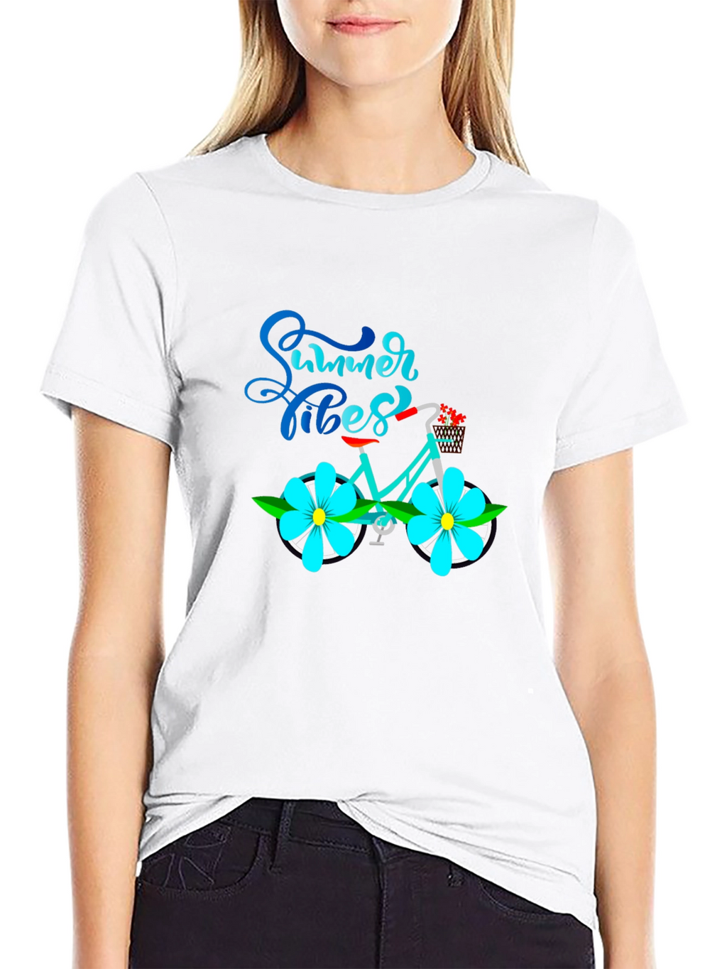 Summer Vibes Bicycle Graphic T-Shirt
