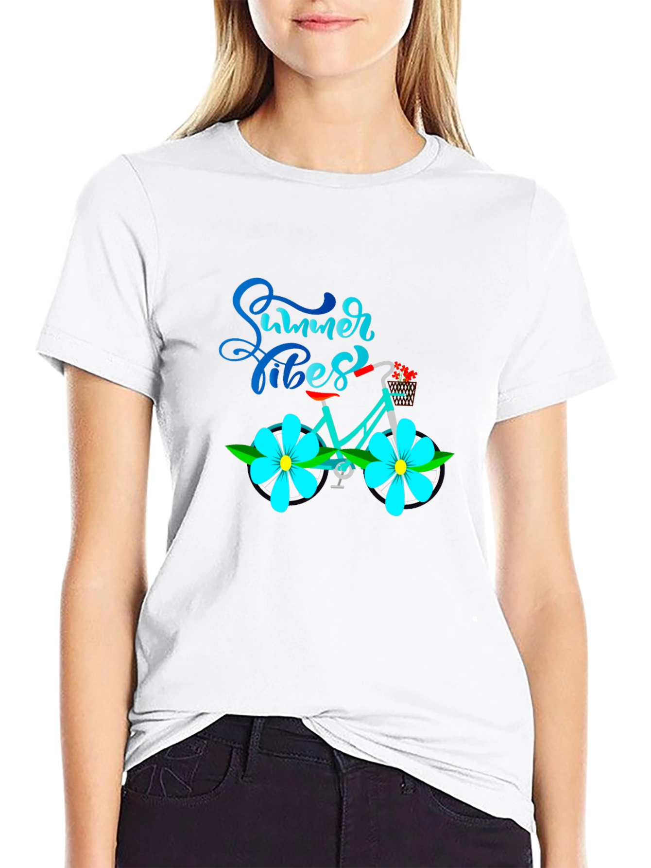 Summer Vibes Bicycle Graphic T-Shirt