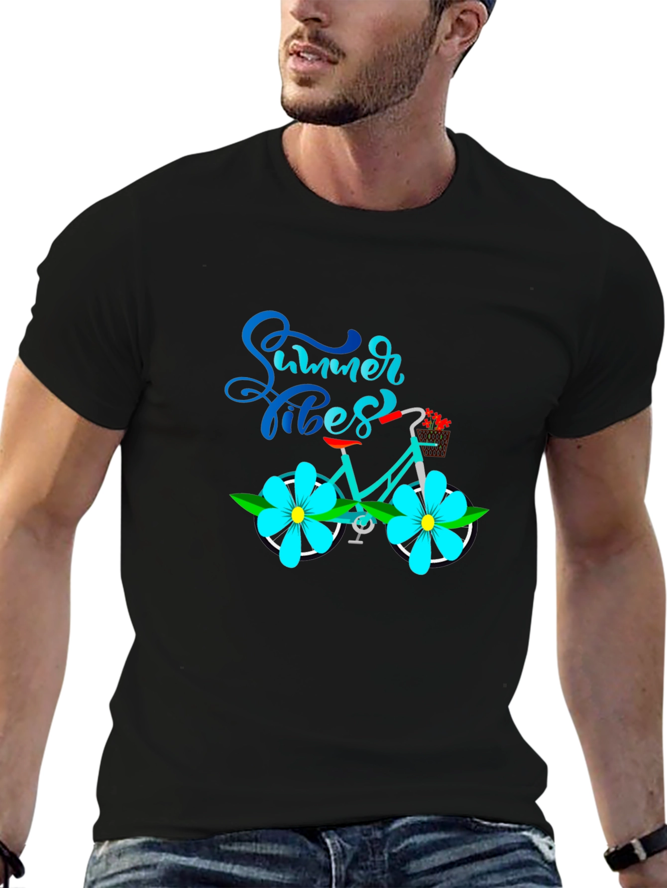 Summer Vibes Bicycle Graphic T-Shirt