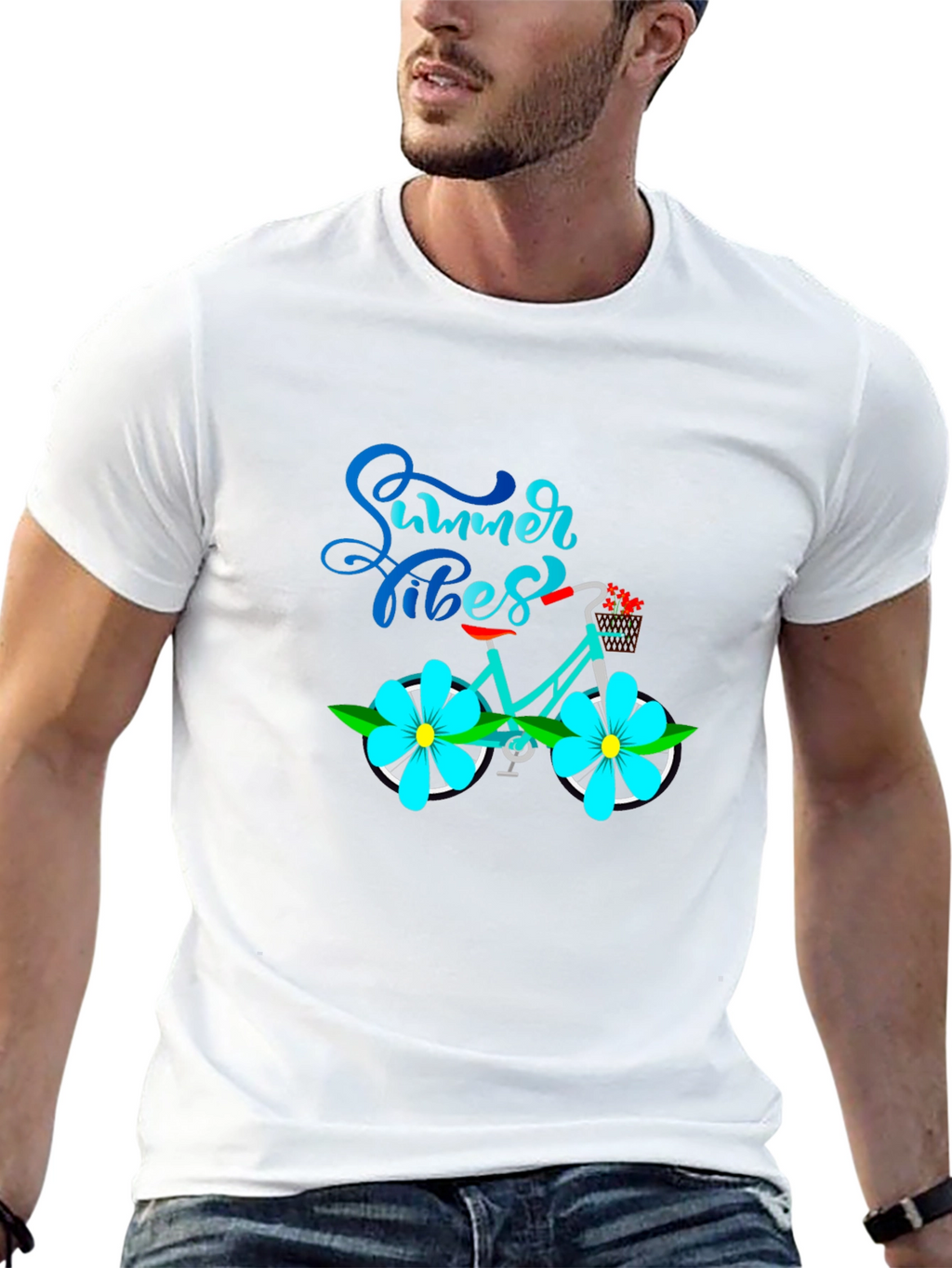 Summer Vibes Bicycle Graphic T-Shirt
