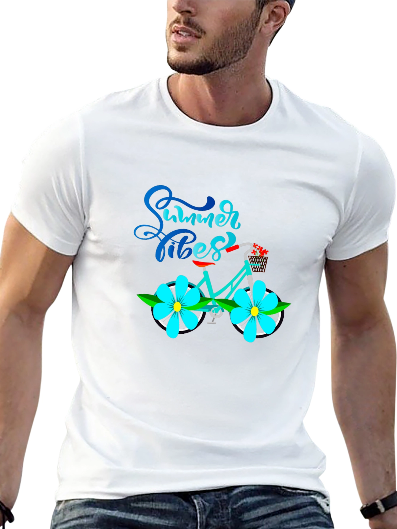 Summer Vibes Bicycle Graphic T-Shirt