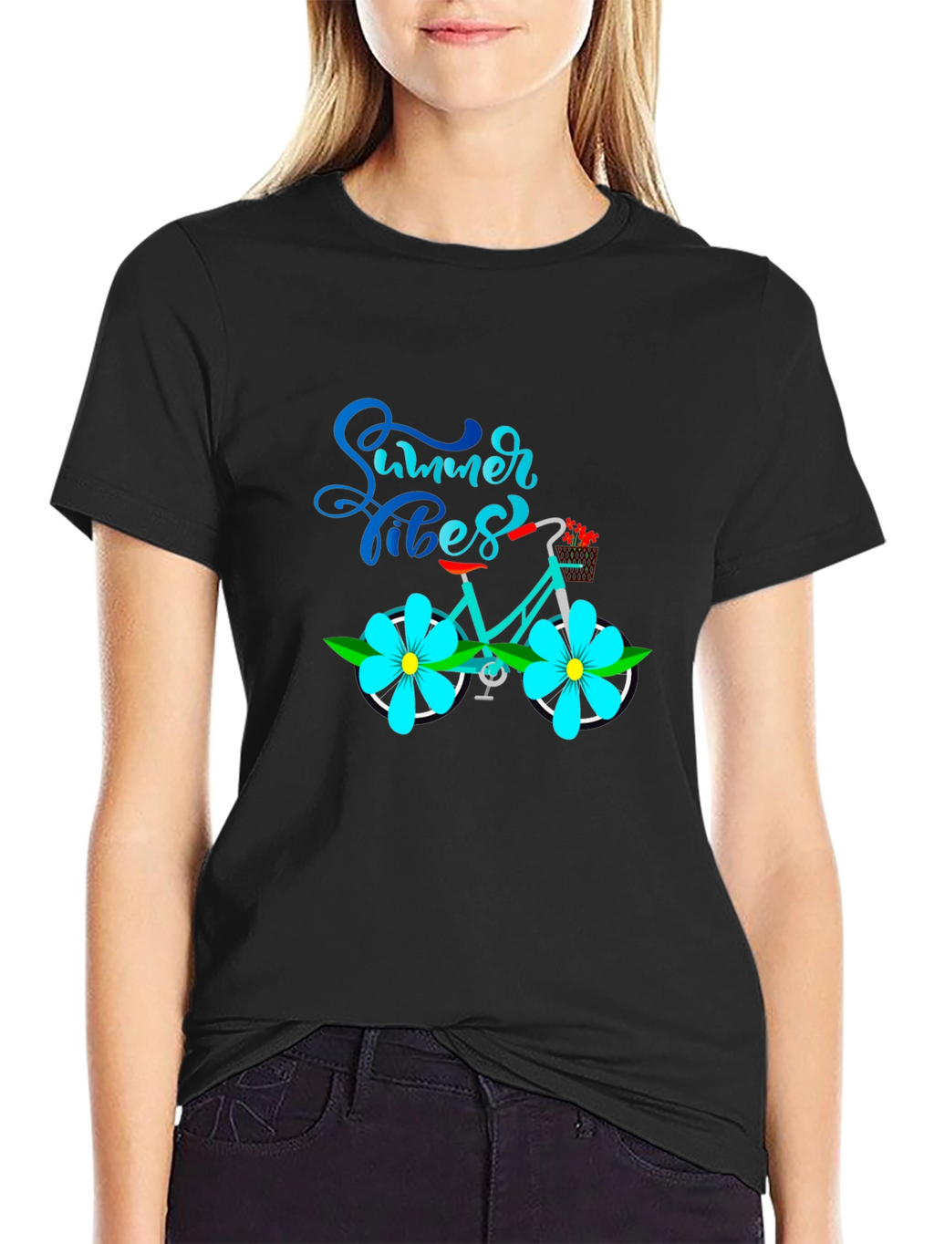 Summer Vibes Bicycle Graphic T-Shirt
