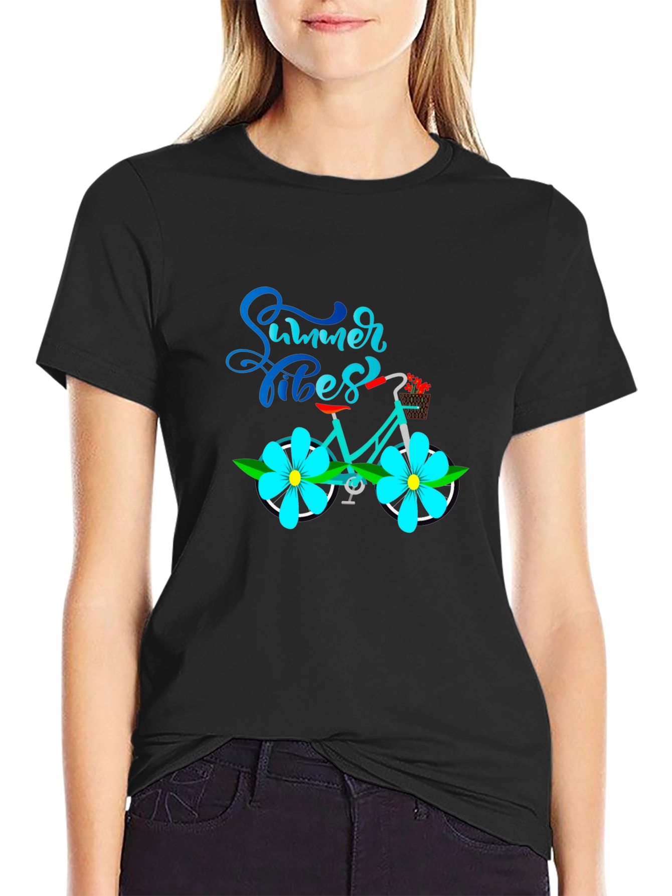 Summer Vibes Bicycle Graphic T-Shirt
