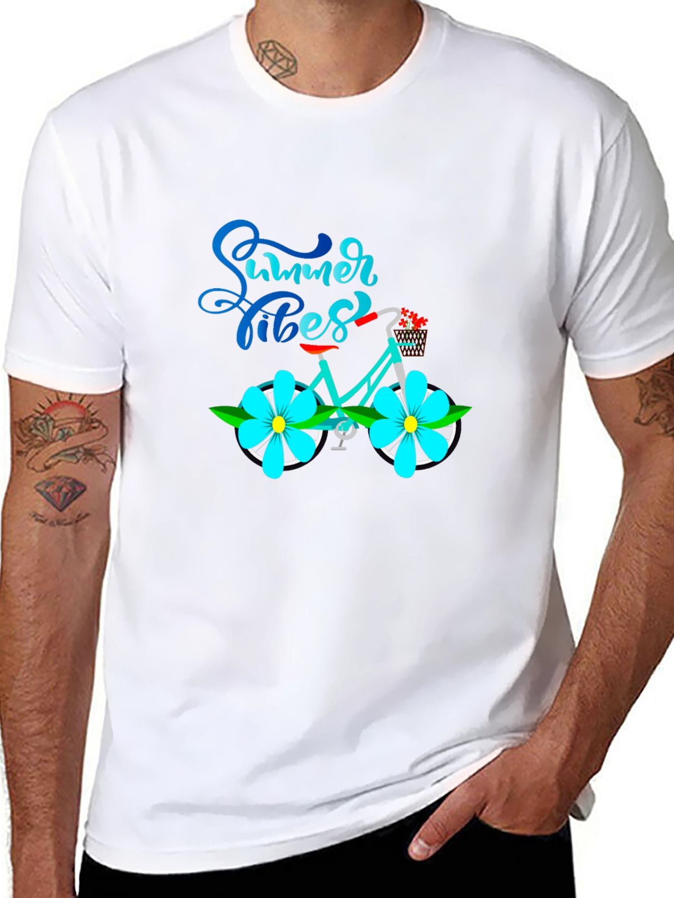 Summer Vibes Bicycle Graphic T-Shirt