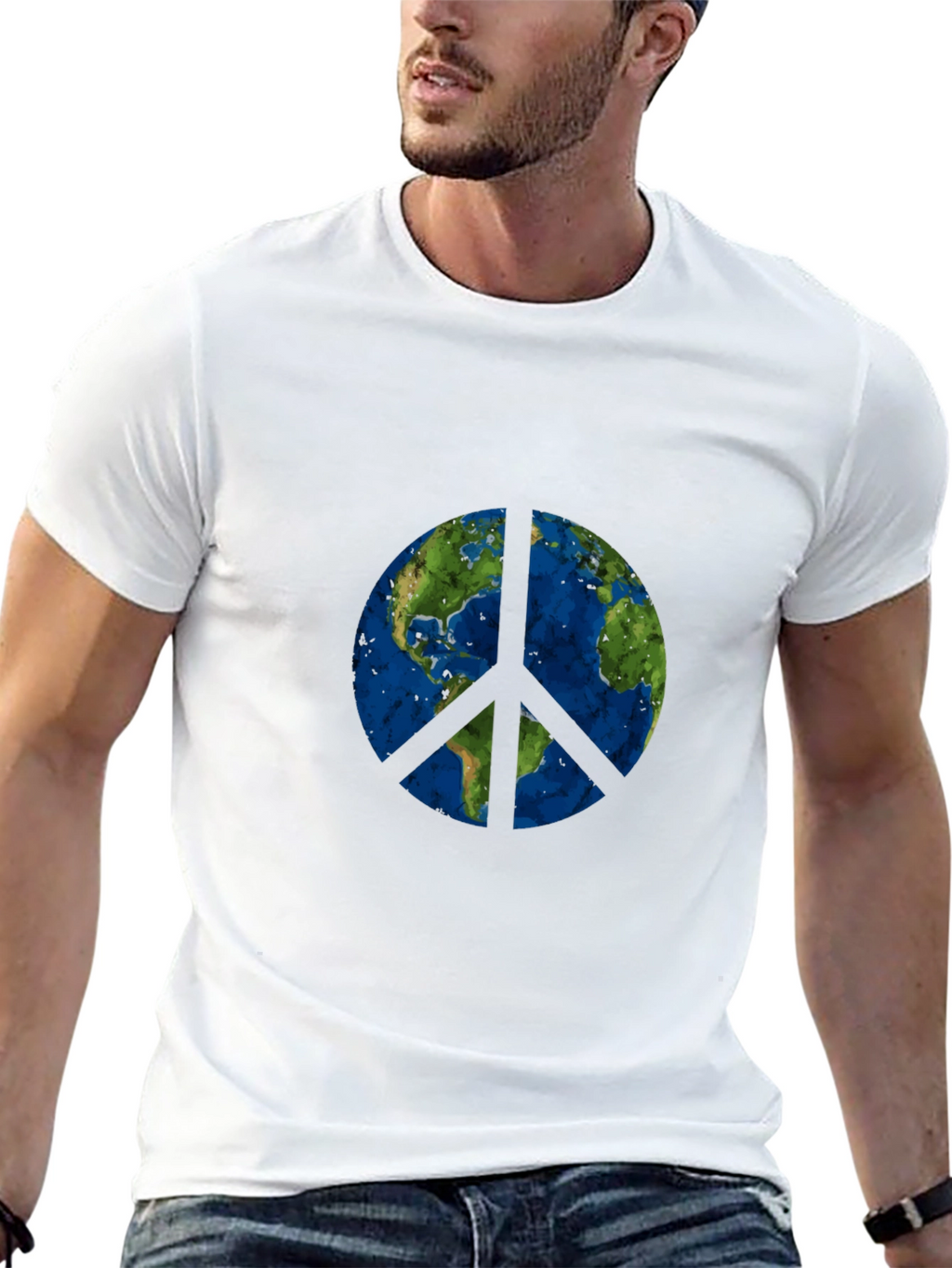 Earth Peace Sign Graphic T-Shirt