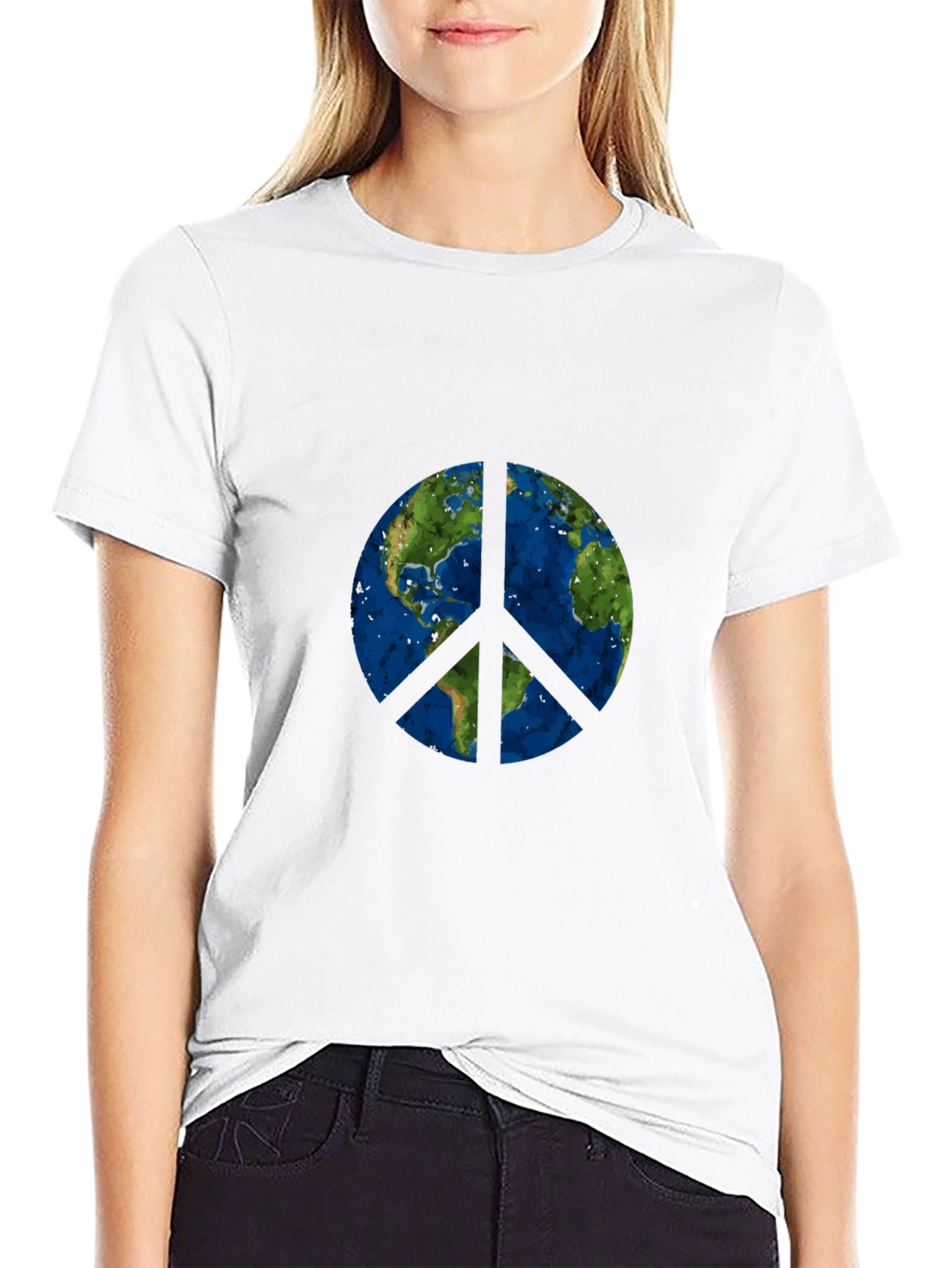 Earth Peace Sign Graphic T-Shirt