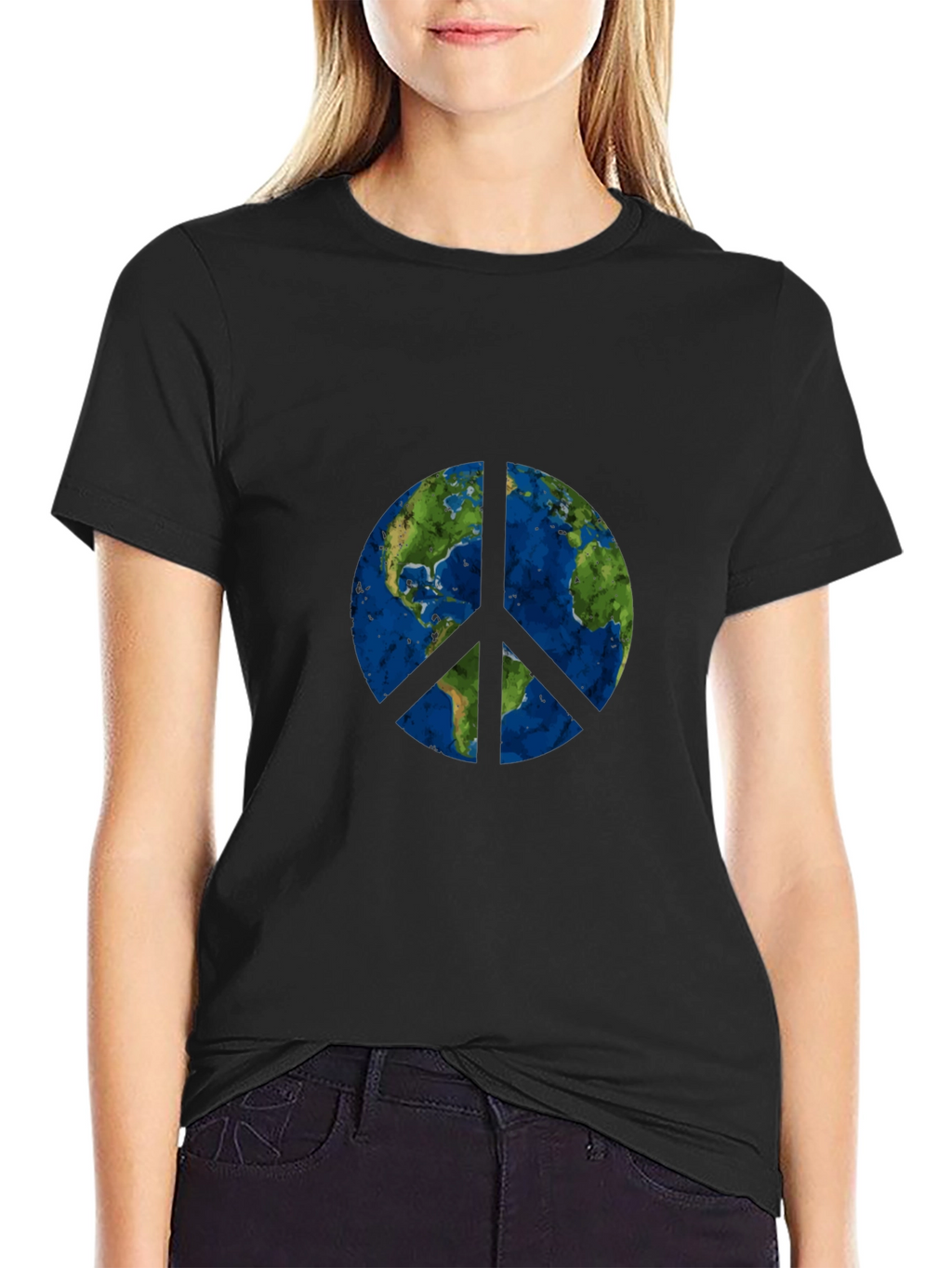 Earth Peace Sign Graphic T-Shirt