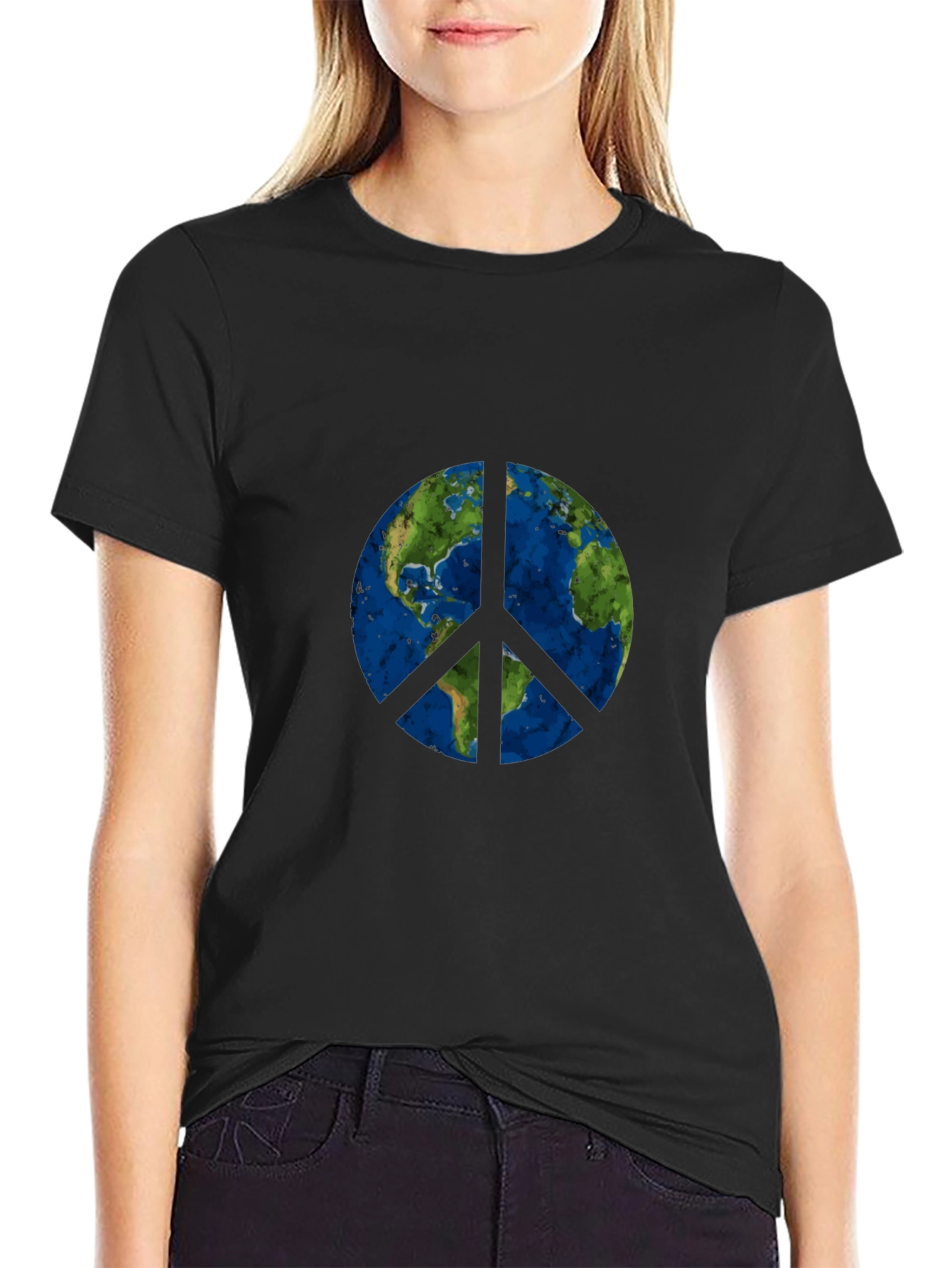 Earth Peace Sign Graphic T-Shirt