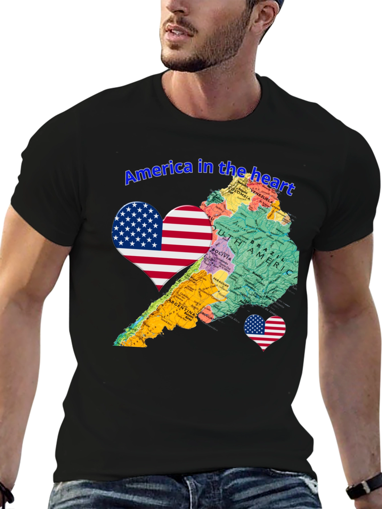 America in the Heart Novelty Tee