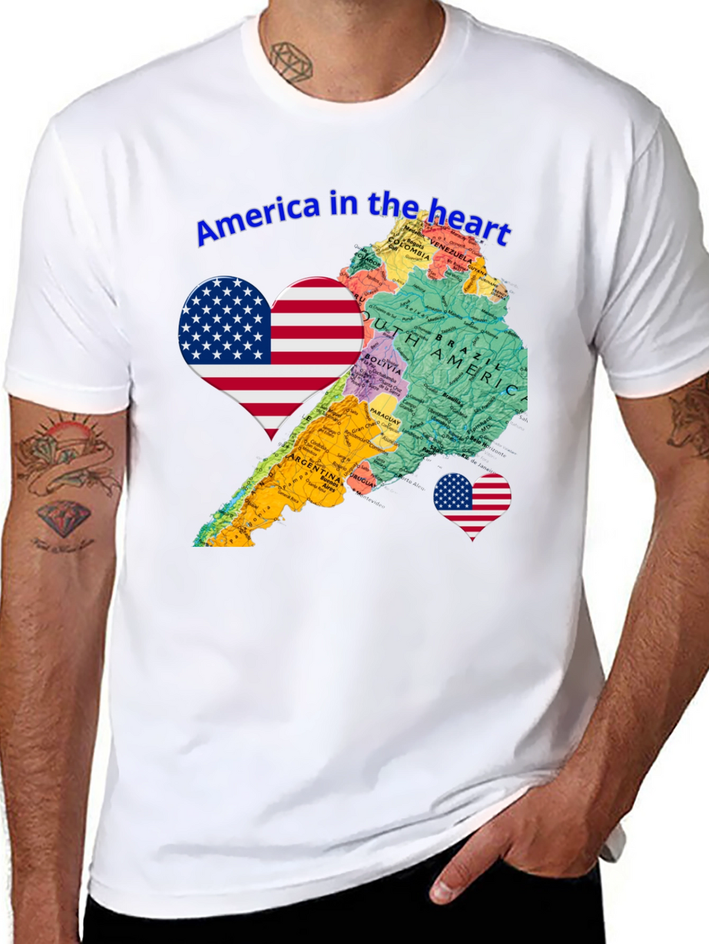 America in the Heart Novelty Tee