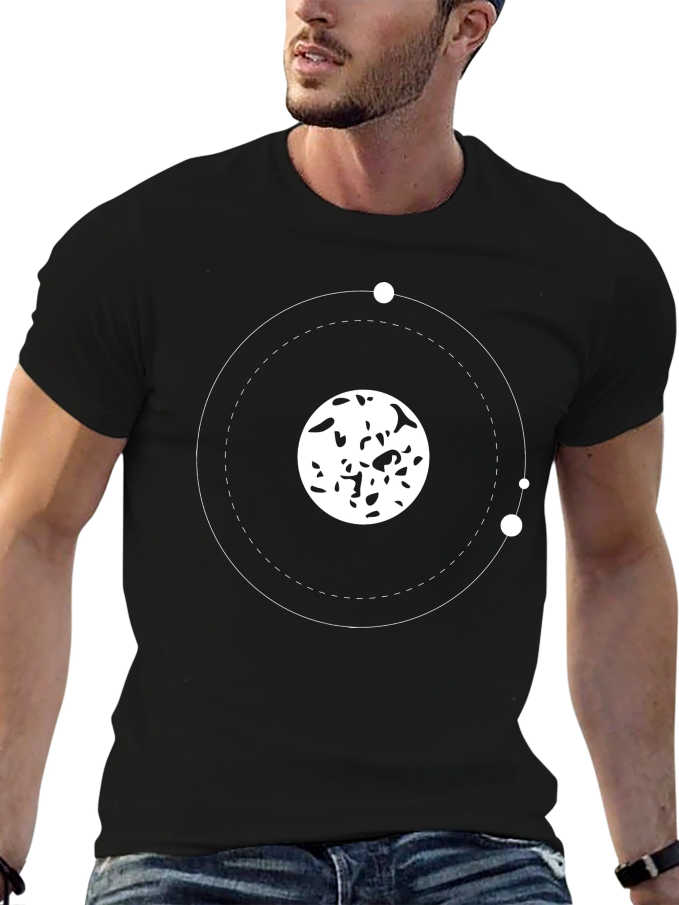 Minimalist Planet Orbit Graphic Tee