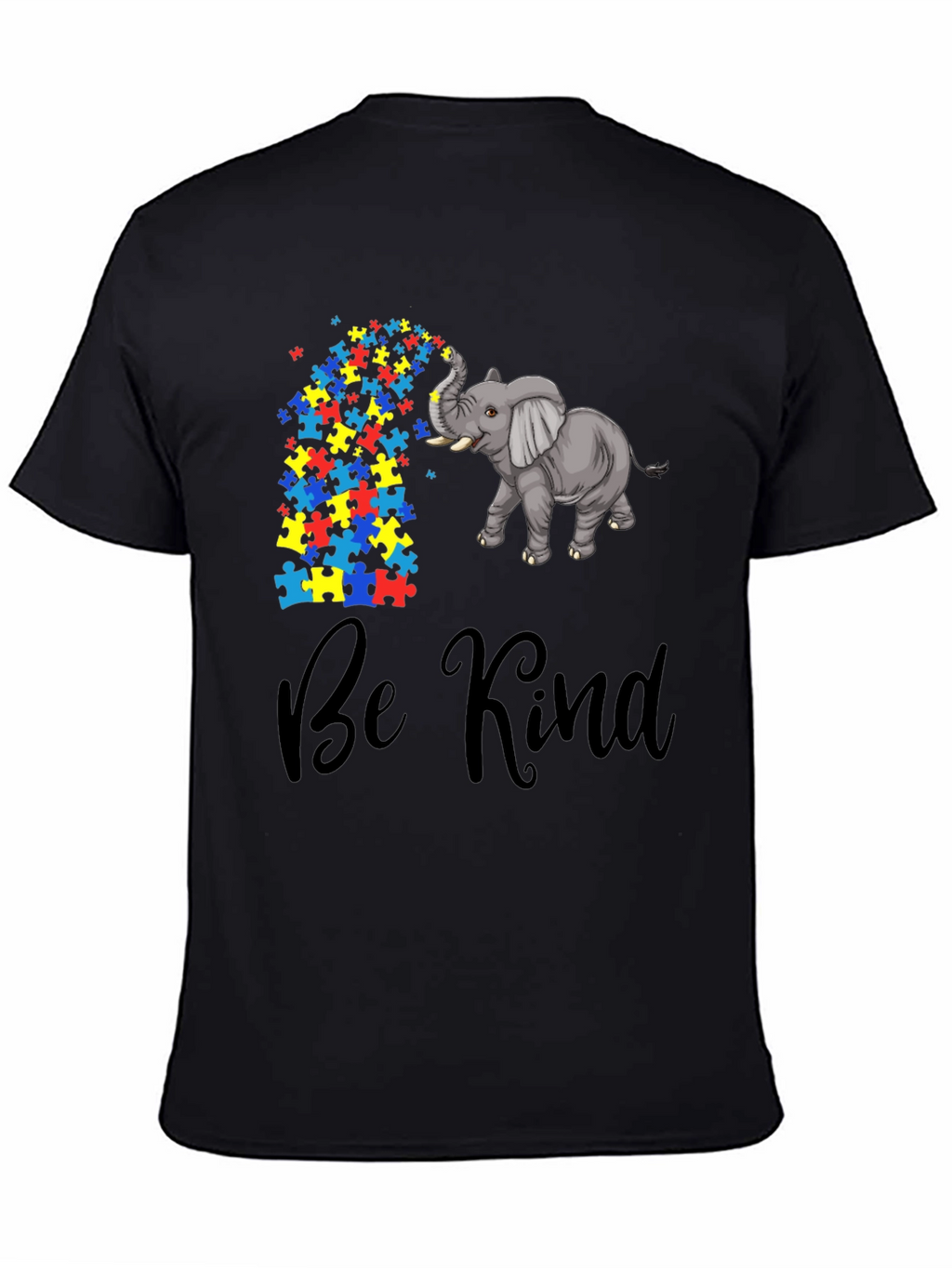 Be Kind Elephant Puzzle Piece Graphic Tee