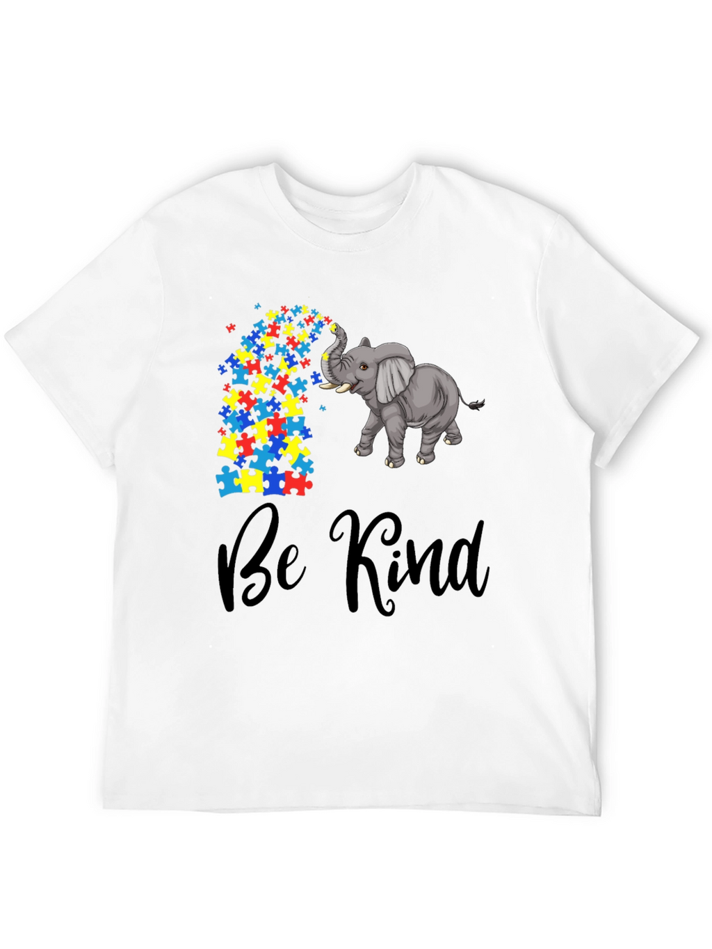 Be Kind Elephant Puzzle Piece Graphic Tee