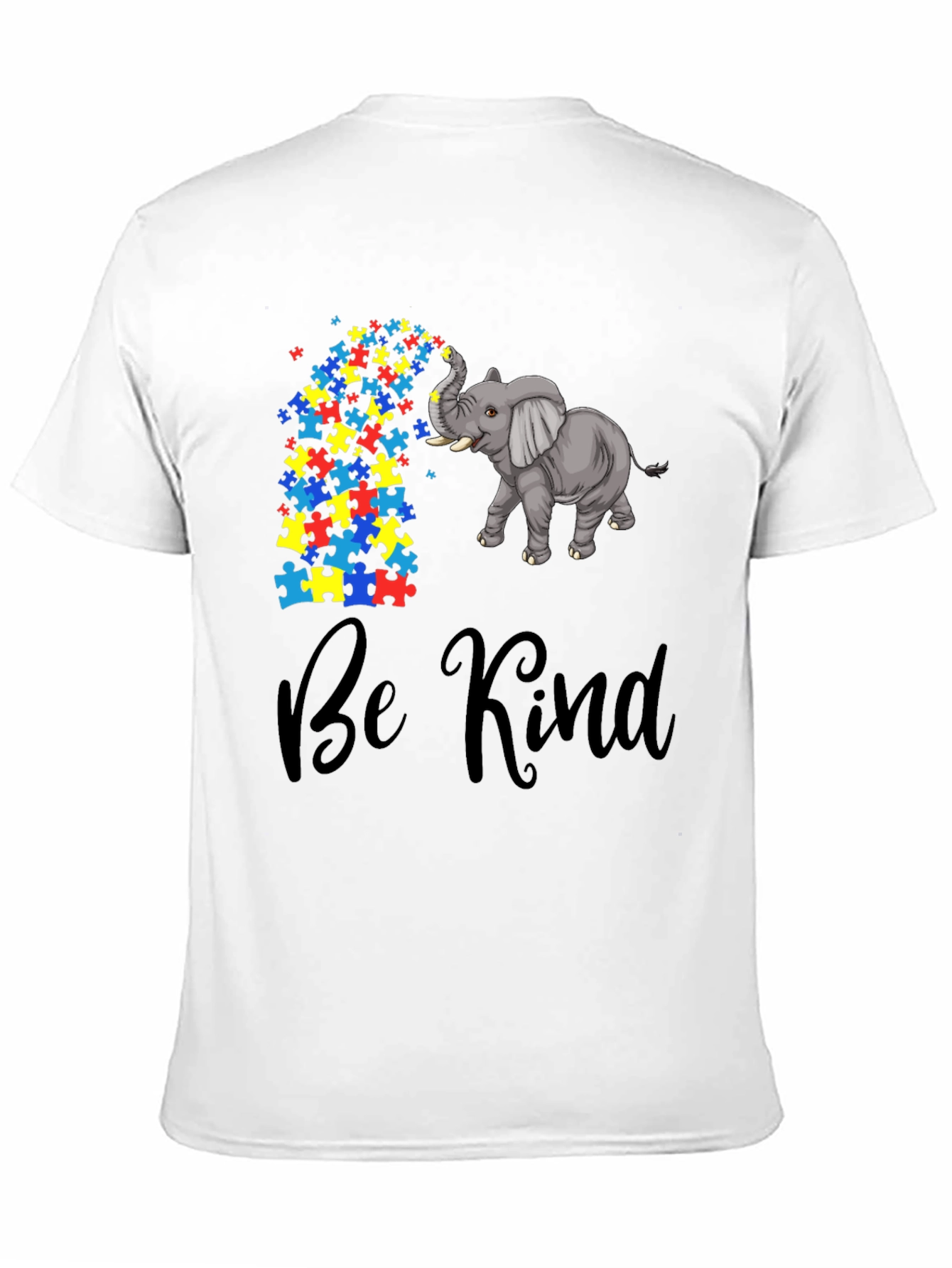 Be Kind Elephant Puzzle Piece Graphic Tee
