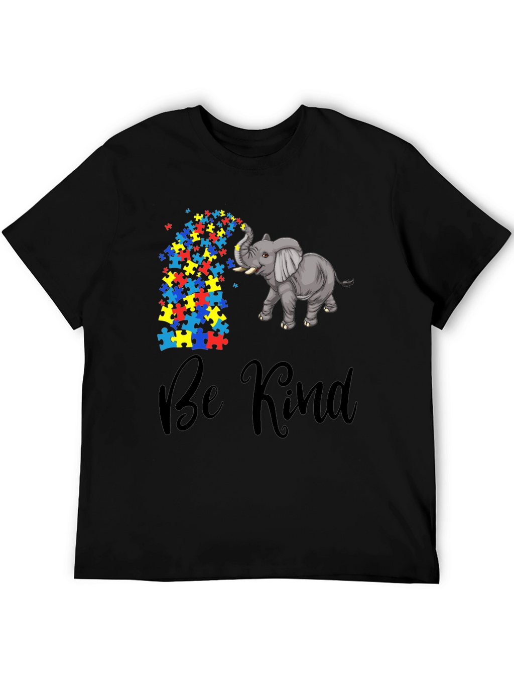 Be Kind Elephant Puzzle Piece Graphic Tee