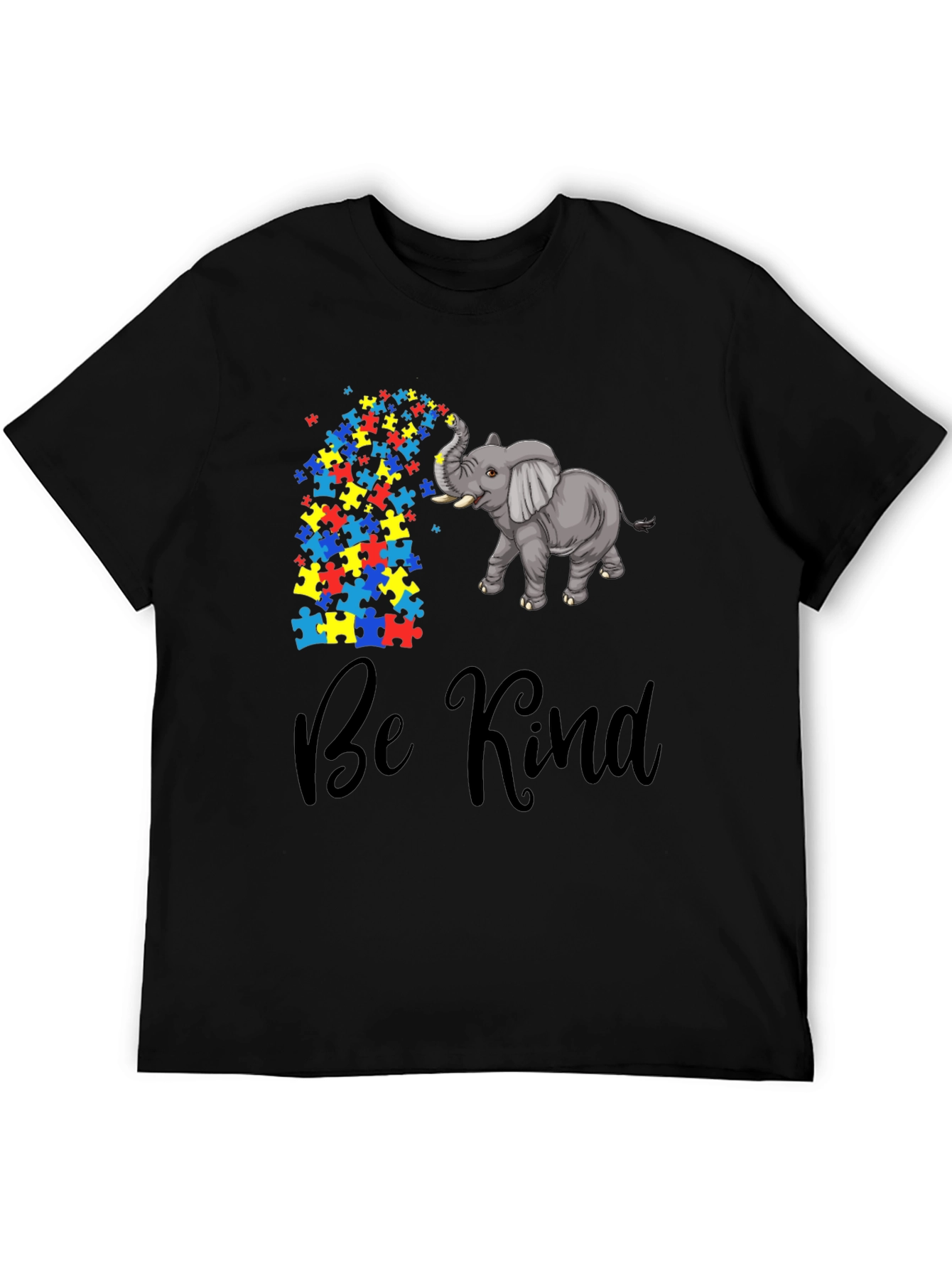 Be Kind Elephant Puzzle Piece Graphic Tee