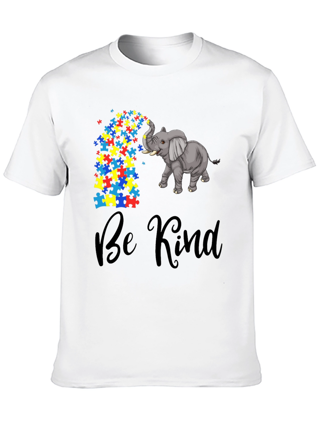 Be Kind Elephant Puzzle Piece Graphic Tee