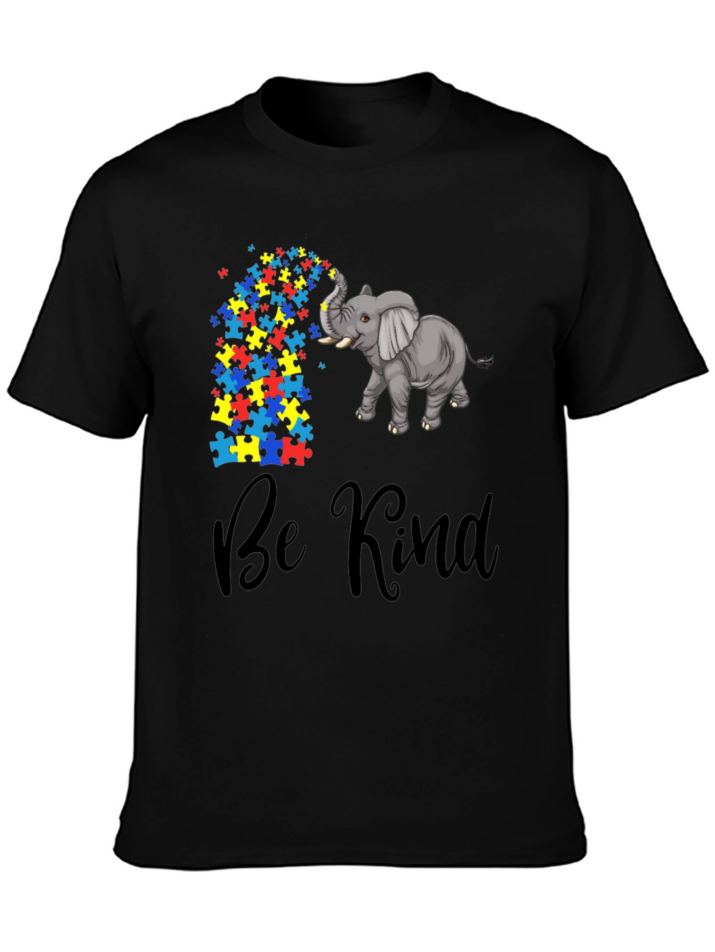 Be Kind Elephant Puzzle Piece Graphic Tee