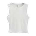 Sleeveless round neck cropped short vest