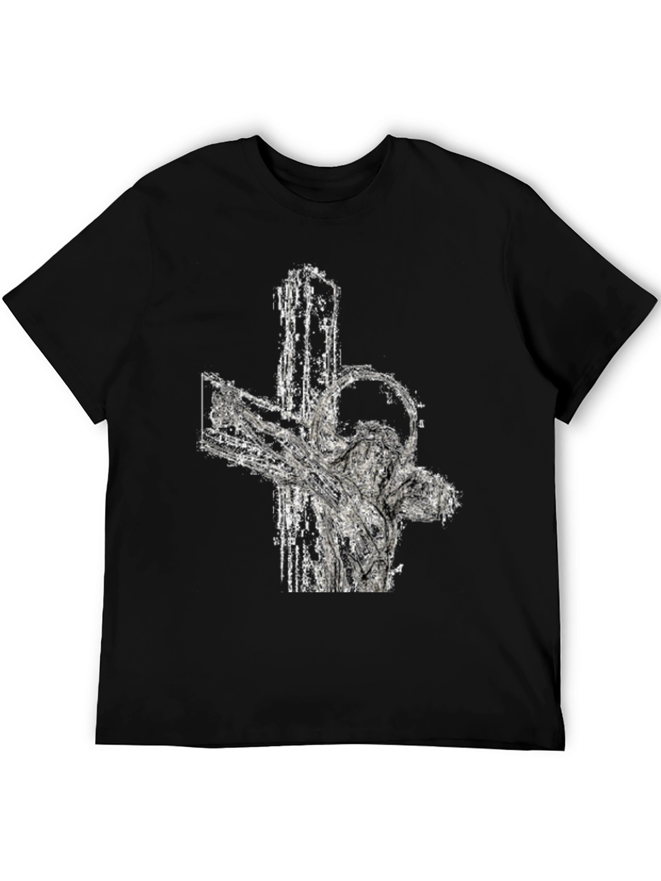 Abstract Cross Graphic Tee - Black