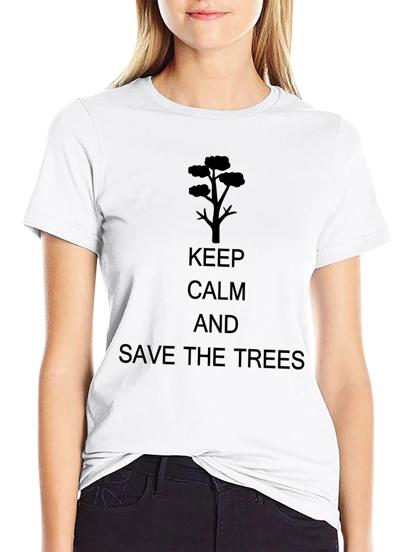 Keep Calm and Save the Trees Black T-Shirt